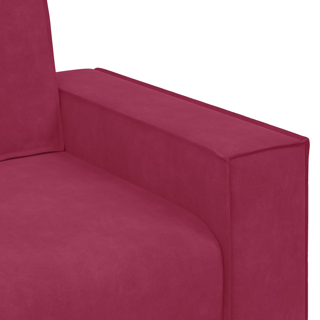 Dvodijelni set sofa s jastucima, vinsko crveni baršun