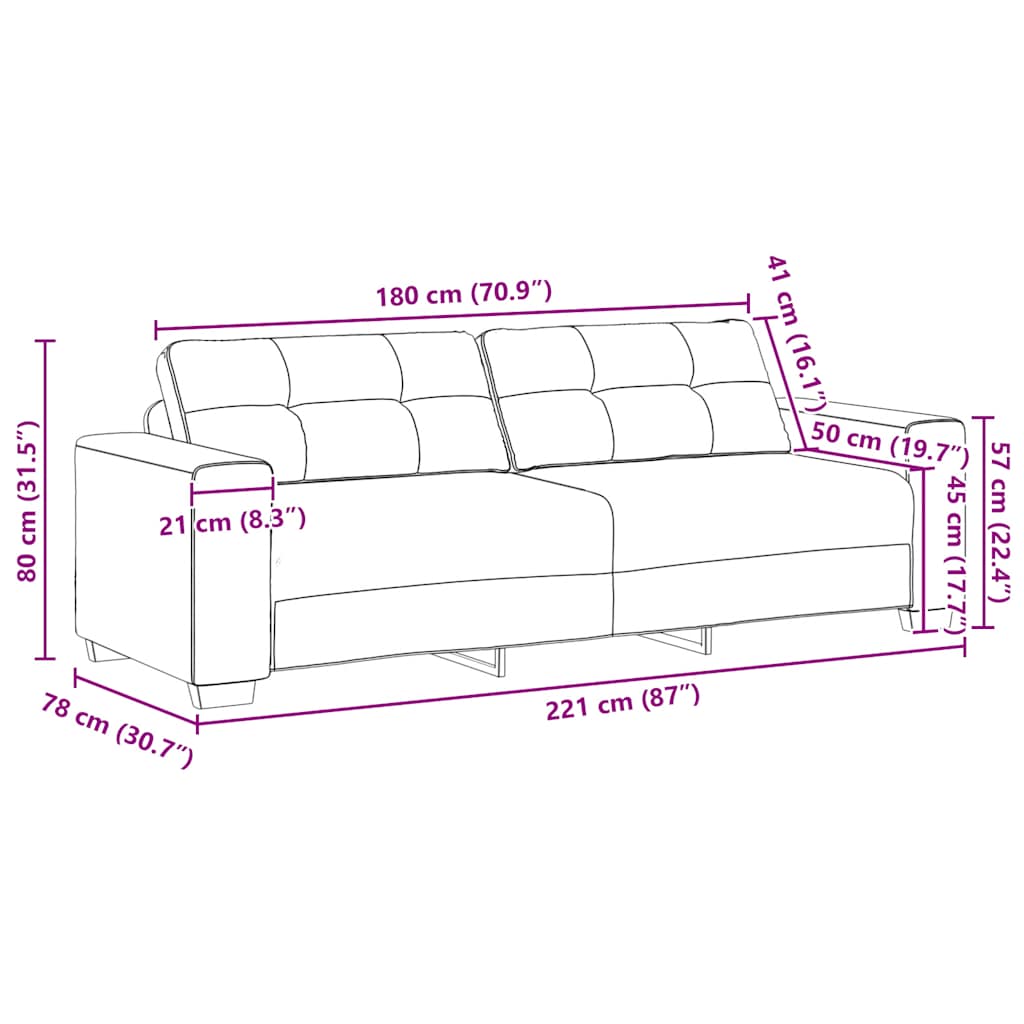 Dvodijelni set sofa s jastucima, svijetlo siva tkanina