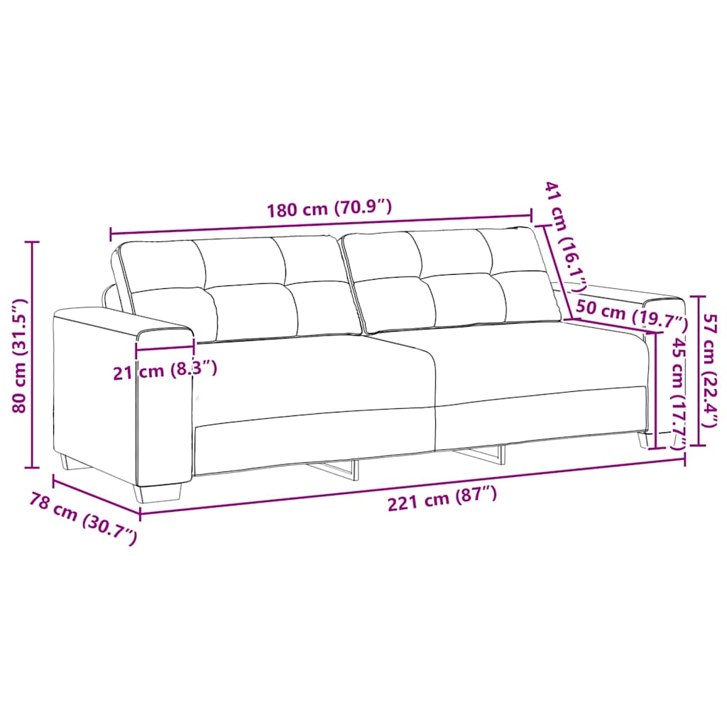 Dvodijelni set sofa s jastucima, tamno siva tkanina