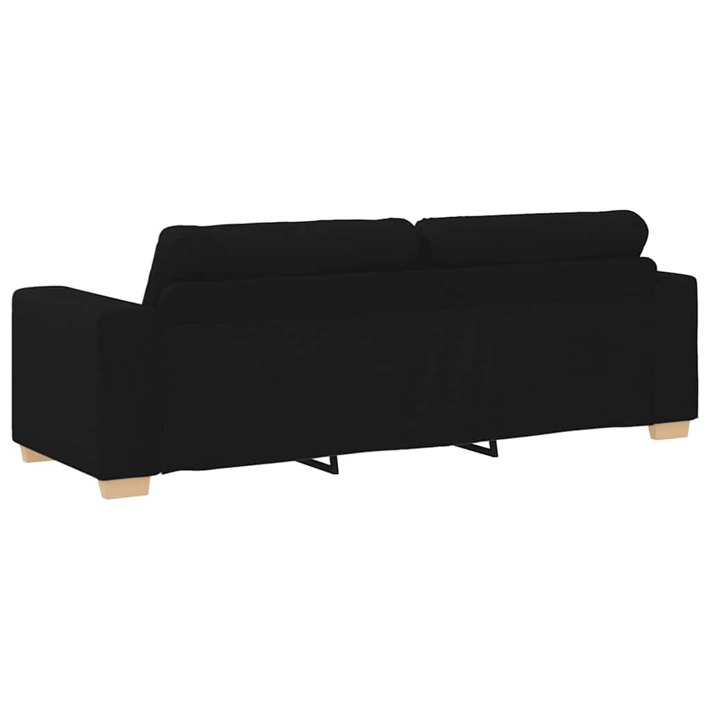 Dvodijelni set sofa s jastucima, crna tkanina