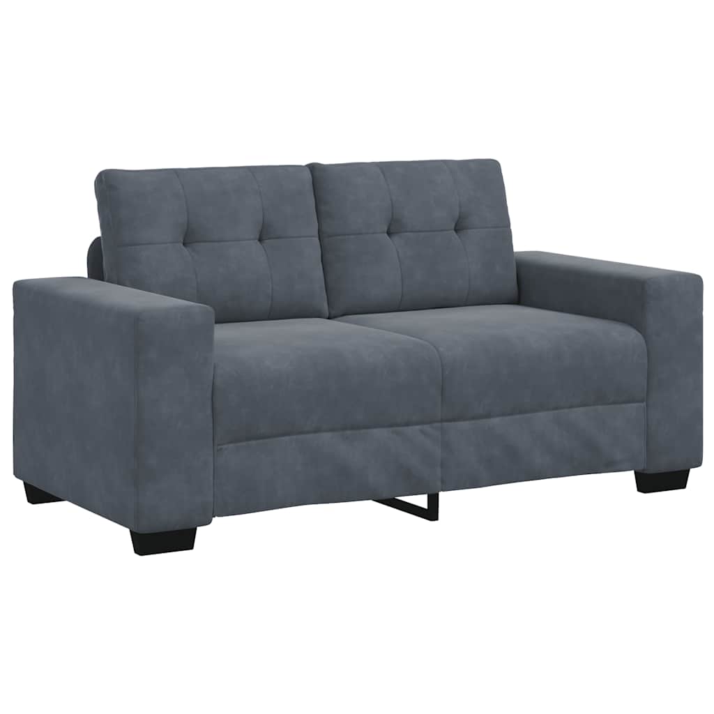 Dvodijelni set sofa s jastucima, tamno sivi baršun