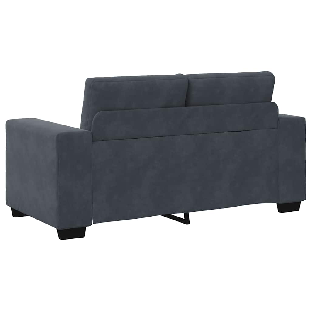 Dvodijelni set sofa s jastucima, tamno sivi baršun