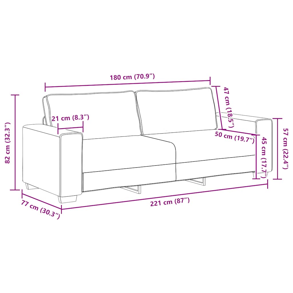 Dvodijelni set sofa s jastucima, svijetlo siva tkanina