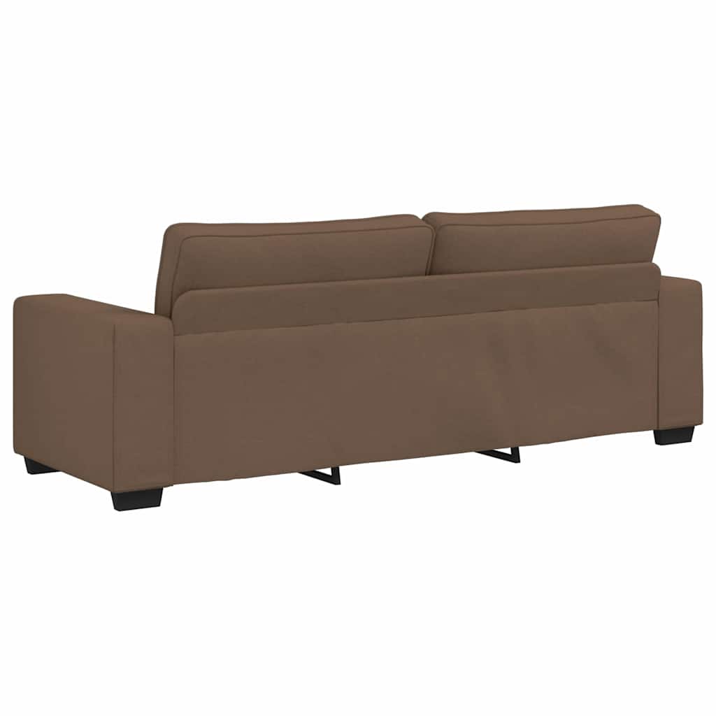 Dvodijelni set sofa s jastucima, smeđa tkanina