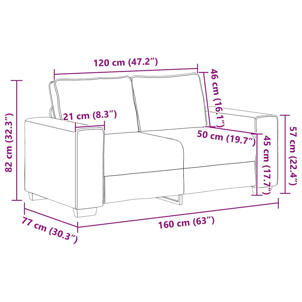 Dvodijelni set sofa s jastucima, smeđa tkanina
