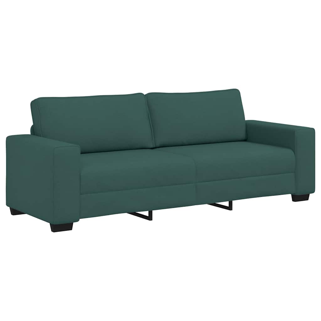 Dvodijelni set sofa s jastucima, tamnozelena tkanina