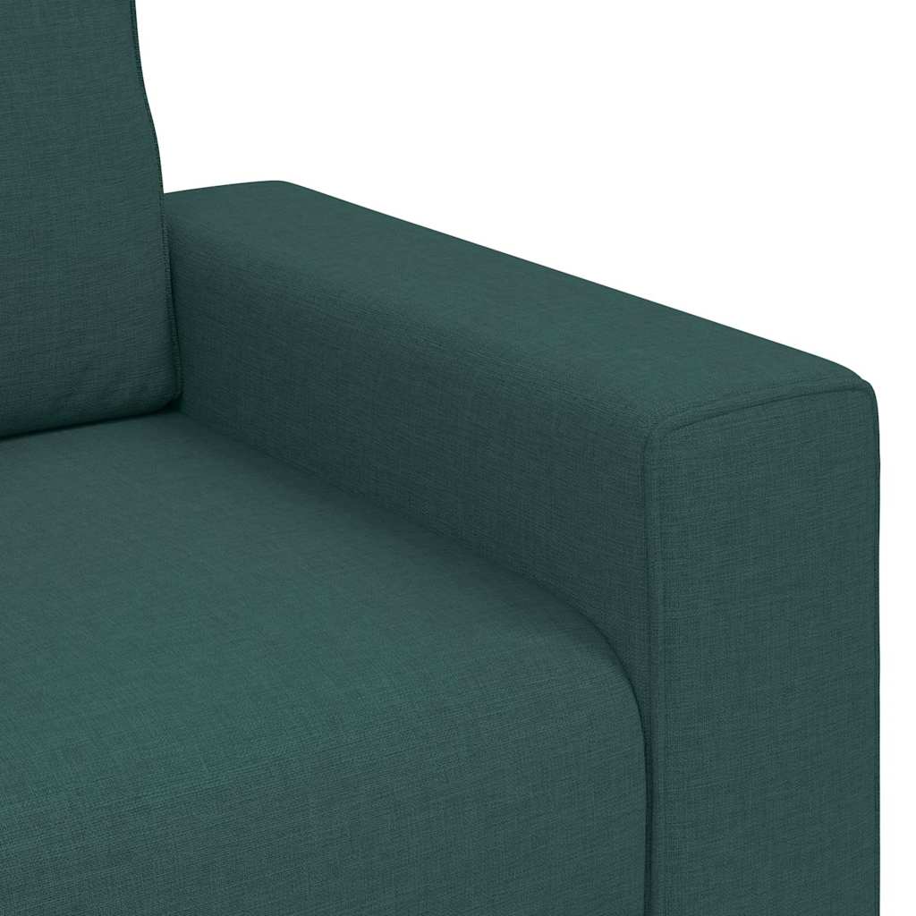 Dvodijelni set sofa s jastucima, tamnozelena tkanina