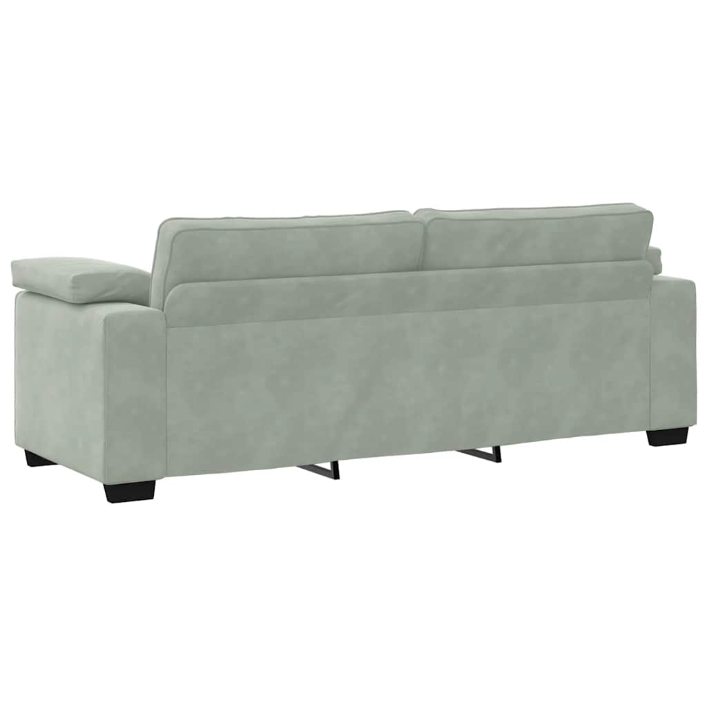 Dvodijelni set sofa s jastucima, svijetlo sivi baršun