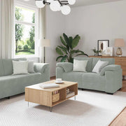 Dvodijelni set sofa s jastucima, svijetlo sivi baršun