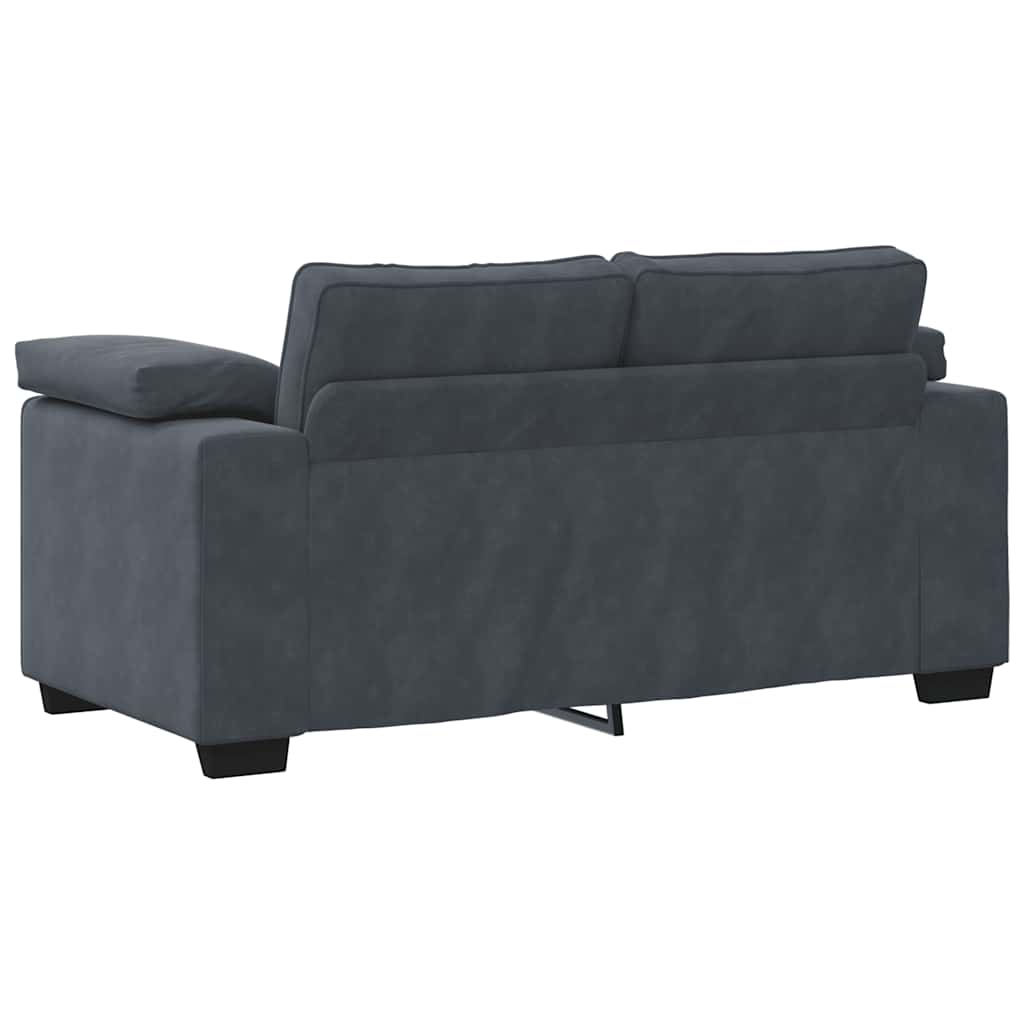 Dvodijelni set sofa s jastucima, tamno sivi baršun