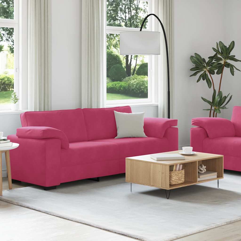 Dvodijelni set sofa s jastucima, vinsko crveni baršun