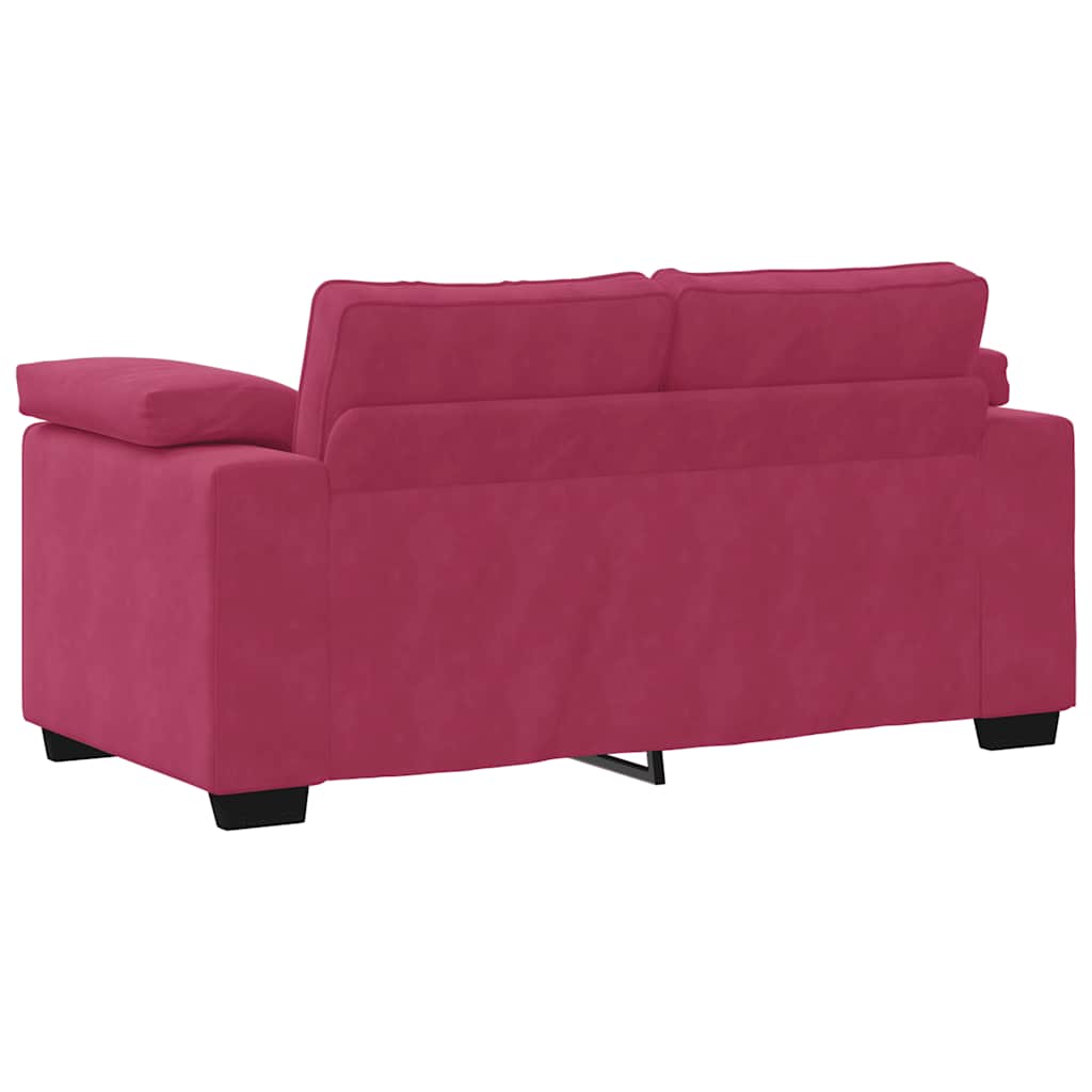 Dvodijelni set sofa s jastucima, vinsko crveni baršun