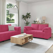 Dvodijelni set sofa s jastucima, vinsko crveni baršun