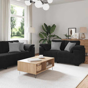 Dvodijelni set sofa s jastucima, crni baršun
