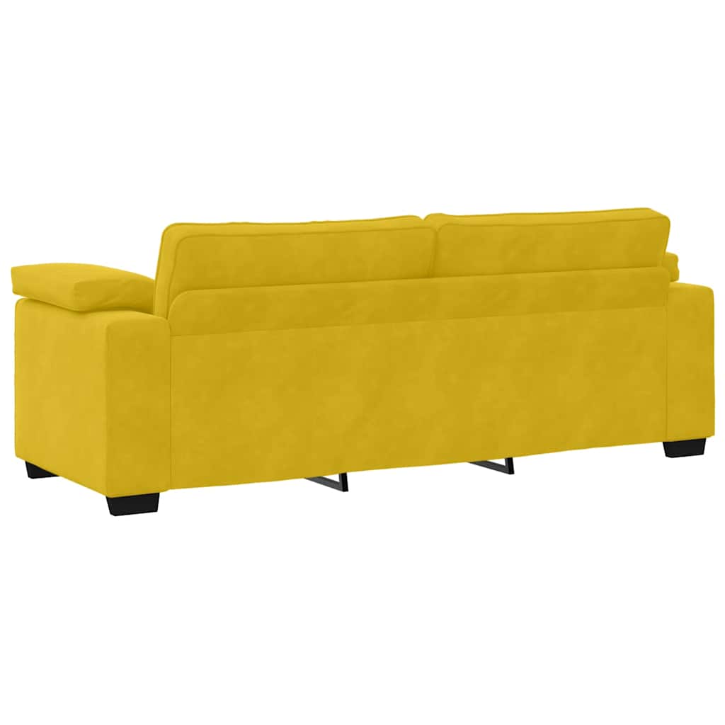 Dvodijelni set sofa s jastucima, žuti baršun