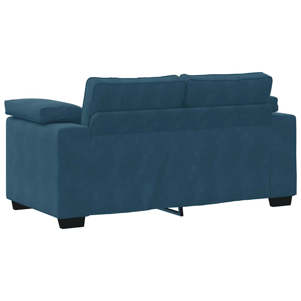 Dvodijelni set sofa s jastucima, plavi baršun