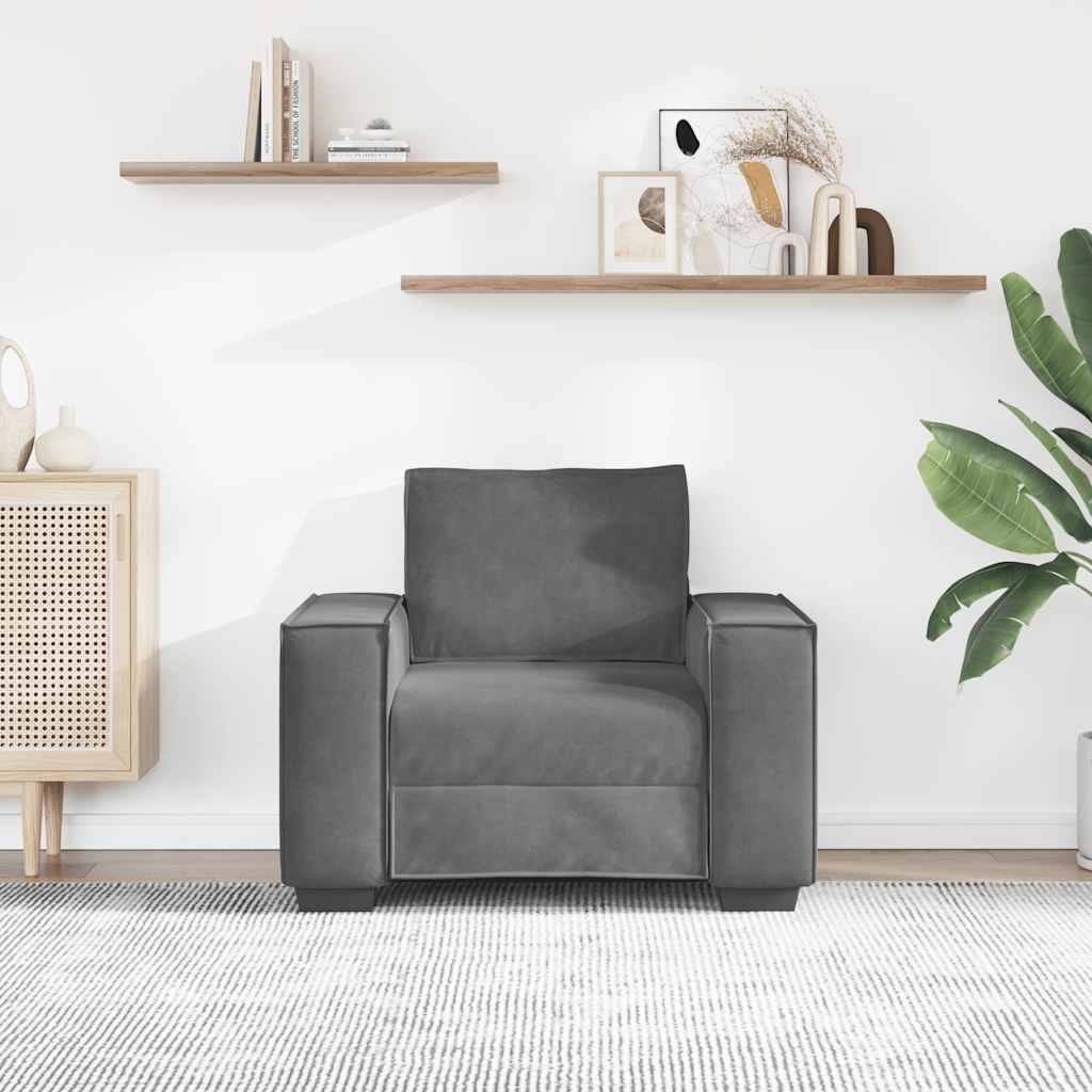 Sofa fotelja tamno siva 100x78x84 cm baršun
