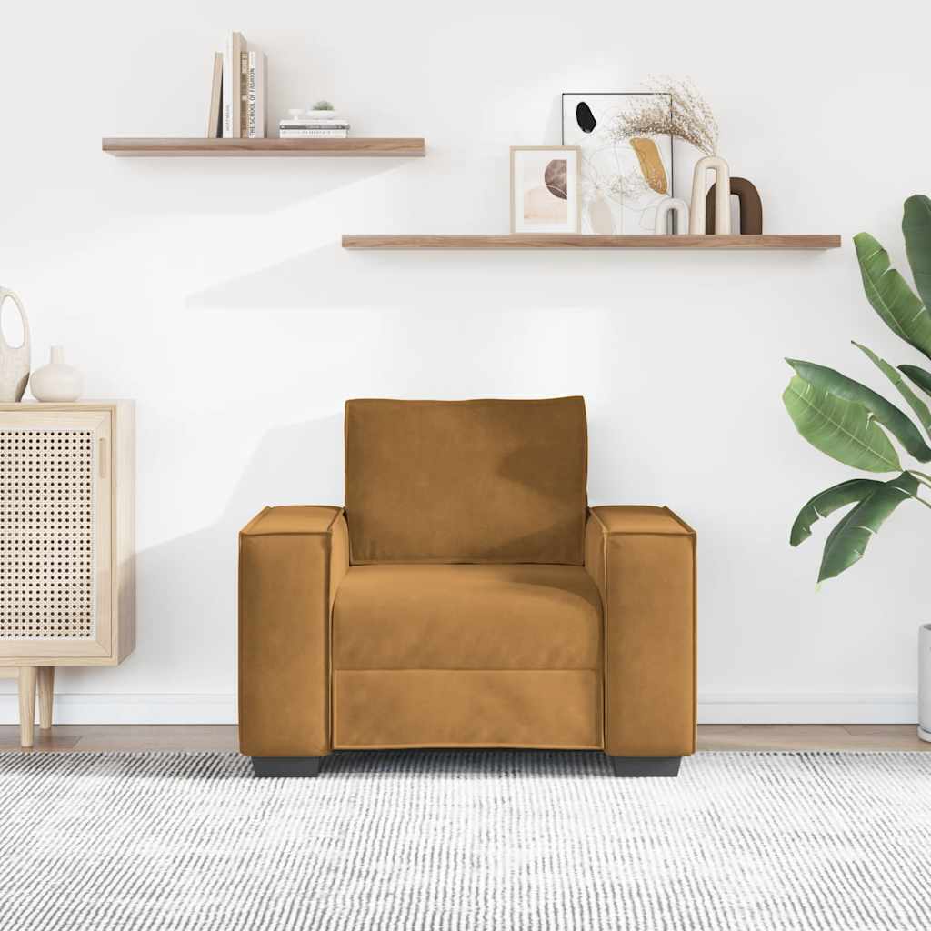 Sofa fotelja smeđa 100x78x84 cm baršun