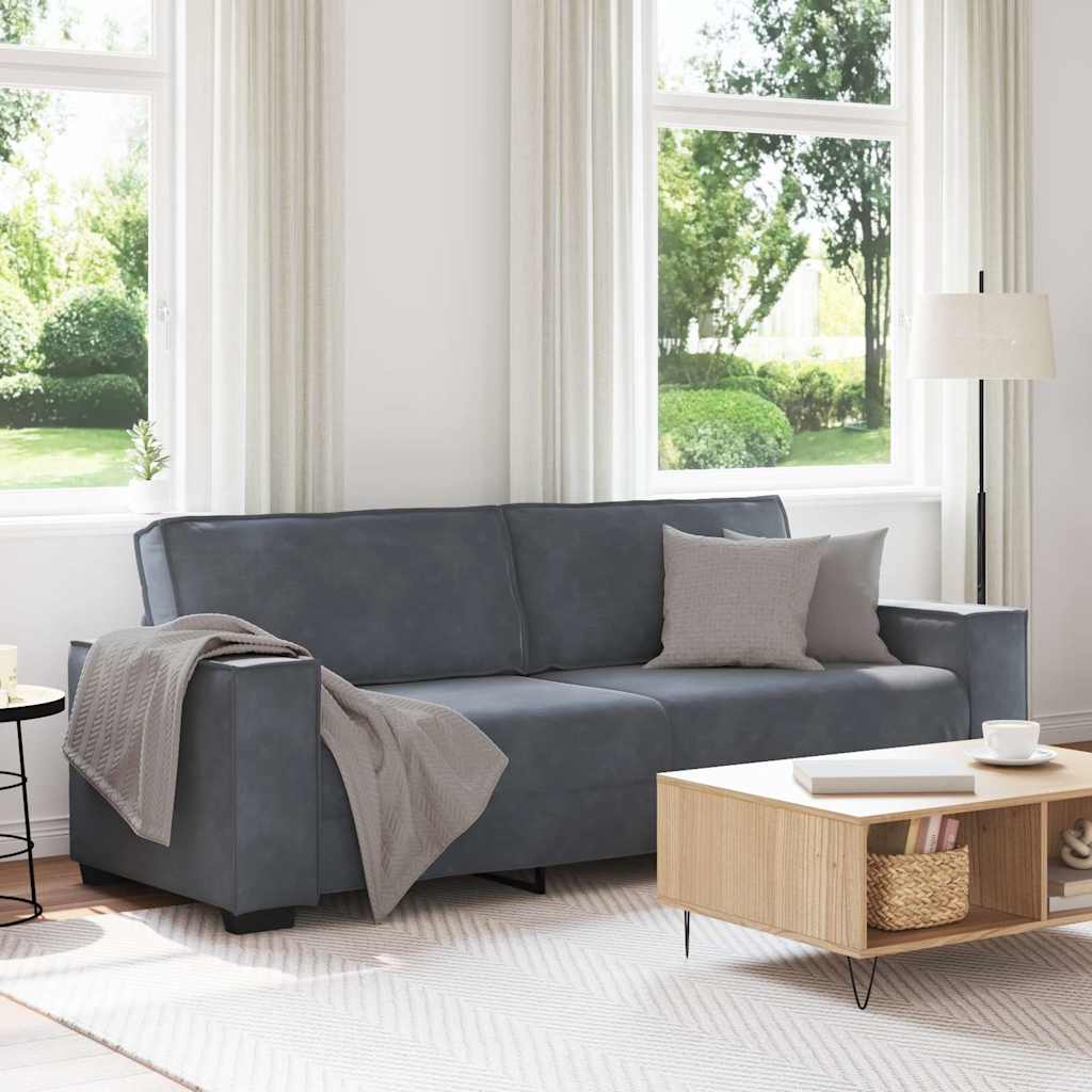 Trosjed Sofa Tamno siva 220x78x84 cm Baršun