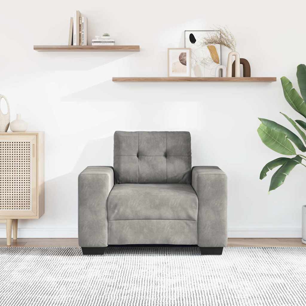 Sofa fotelja svijetlosiva 100x78x80 cm baršun