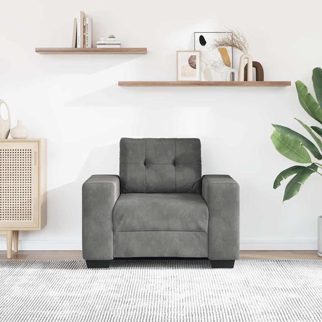 Sofa fotelja tamno siva 100x78x80 cm baršun
