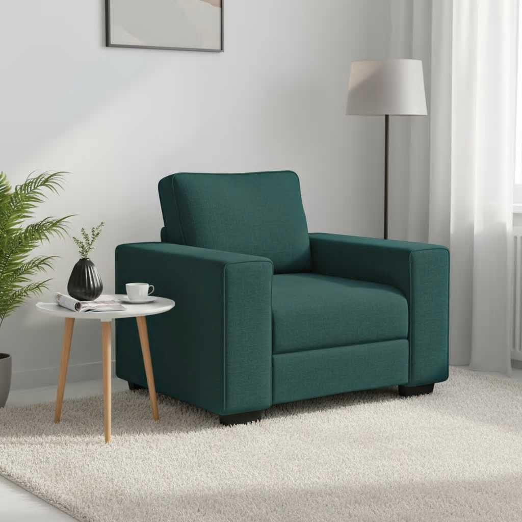 Sofa fotelja tamnozelena 100x77x82 cm tkanina