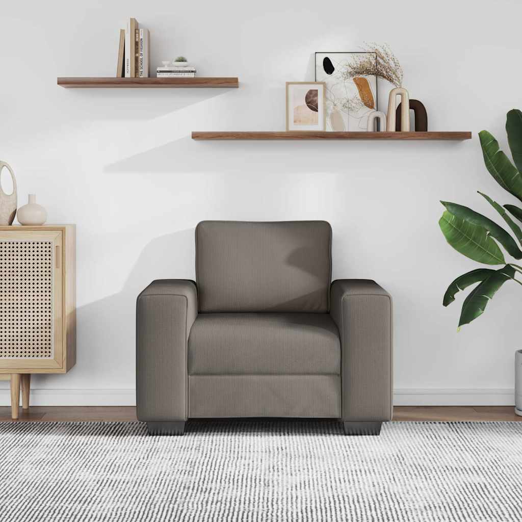 Sofa fotelja svijetlosiva 100x77x82 cm korduro tkanina
