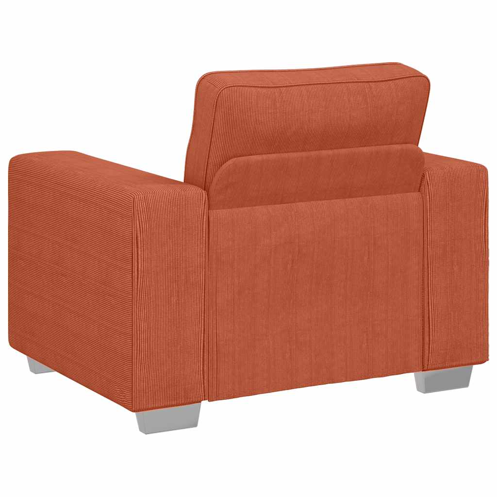 Sofa fotelja crveno narančasta 100x77x82 cm korduro tkanina