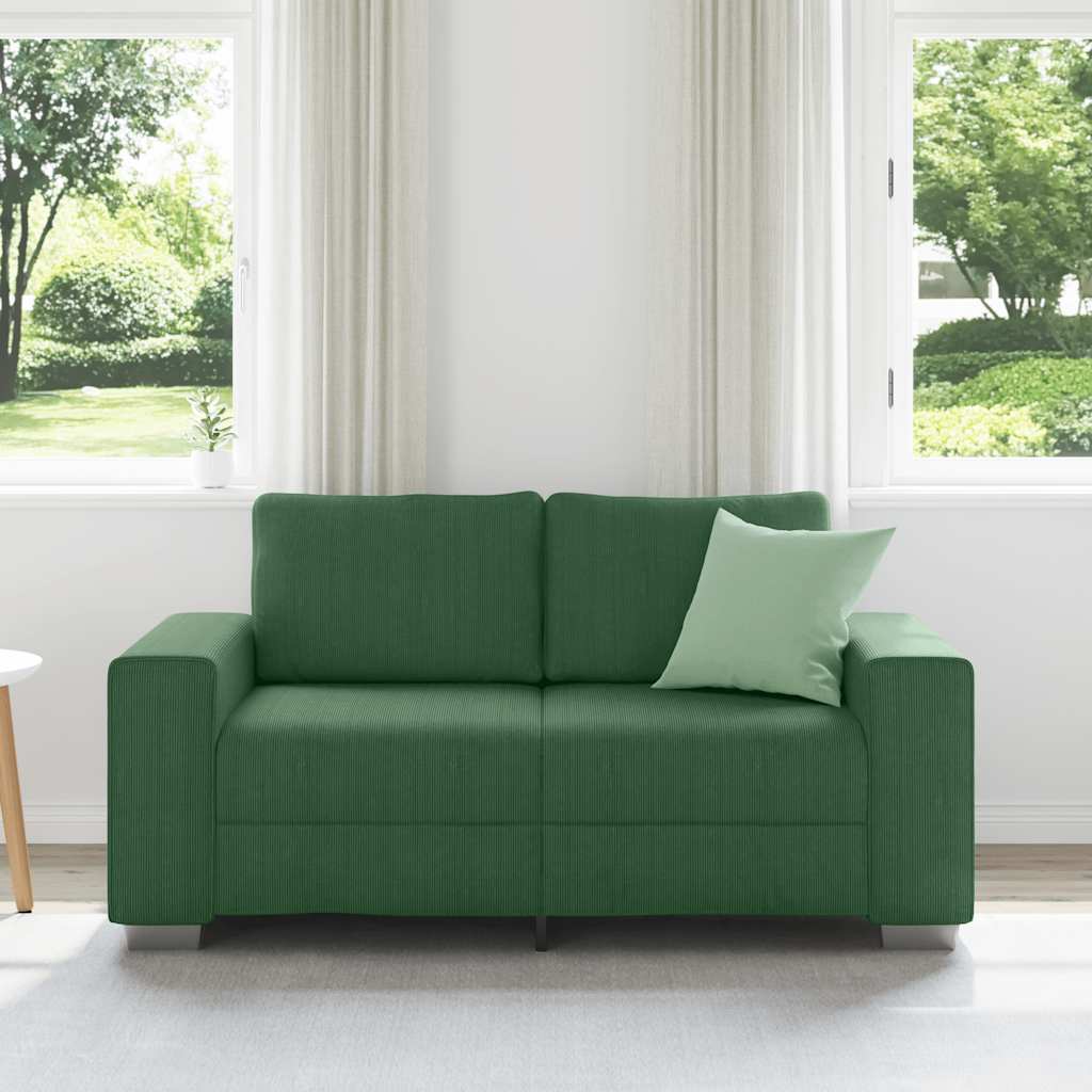 Dvosjed tamnozelene boje 160x77x82 cm korduro tkanine