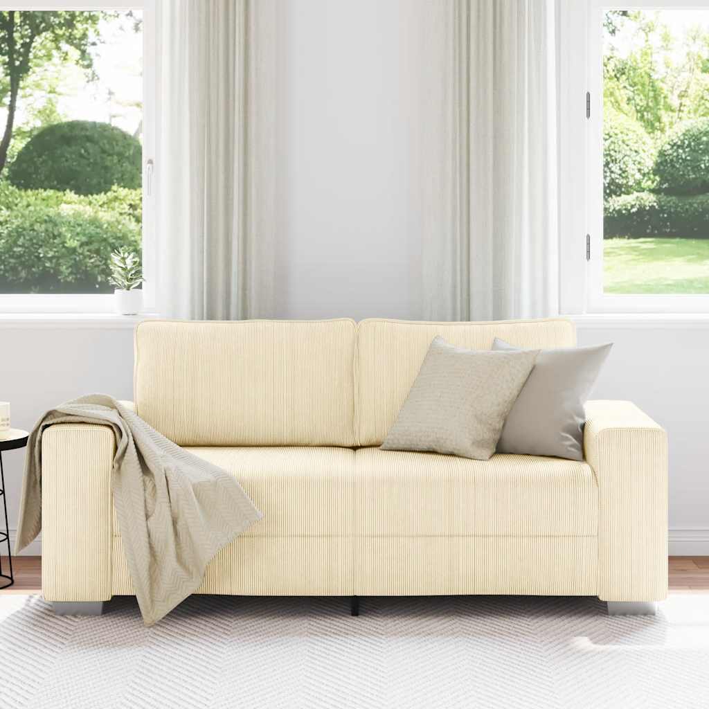 Dvosjed krem boje 180x77x82 cm korduro tkanina