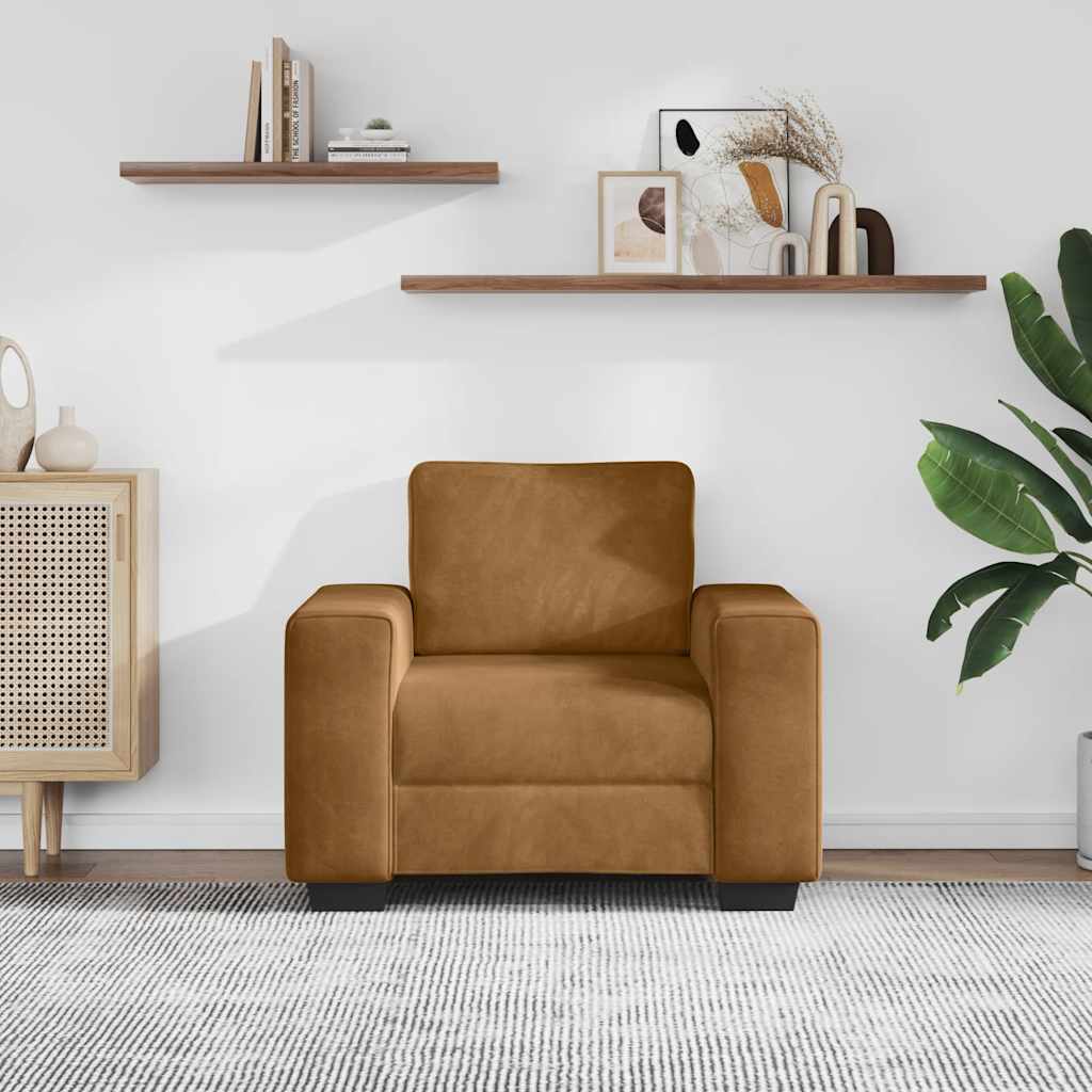 Sofa fotelja smeđa 100x77x82 cm baršun