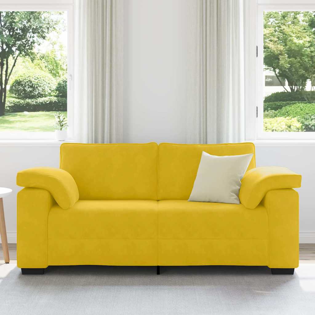 Dvosjed žuti 180x77x82 cm baršun