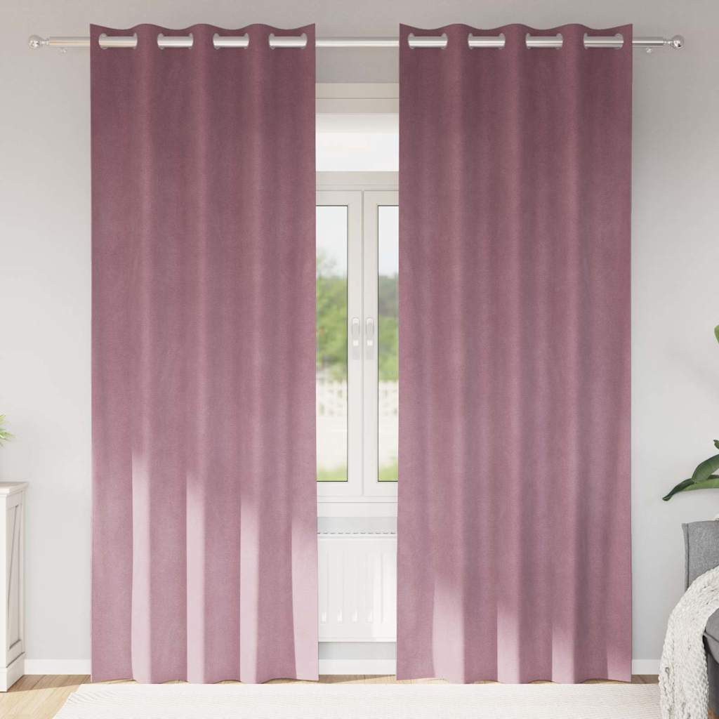 Zavjese za zamračivanje 2 pcs Tamno ružičasta 140 x 245 cm