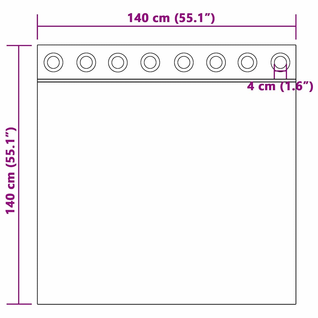 Zavjese za blackout s prstenovima 2 pcs Bež 140 x 140 cm