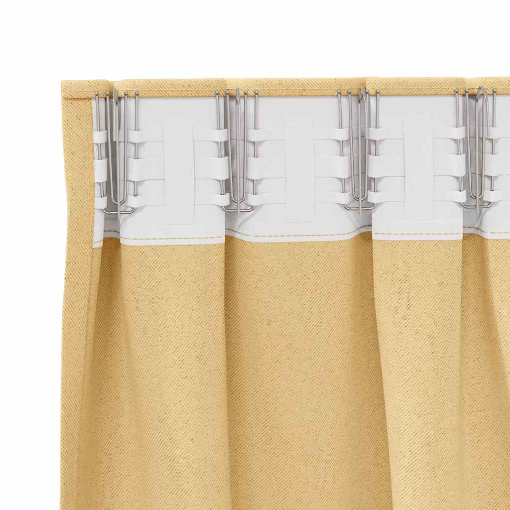 Zavjese za blackout s prstenovima 2 pcs Bež 140 x 140 cm