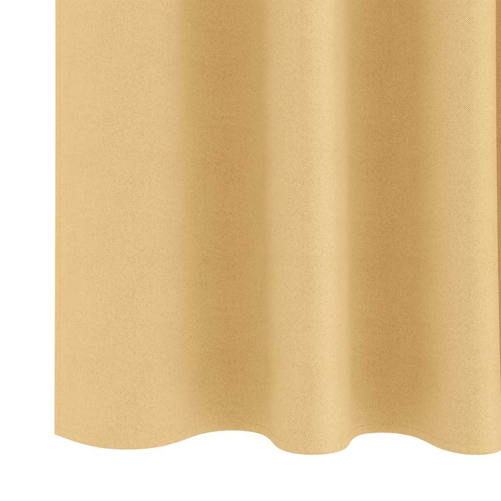 Zavjese za blackout s prstenovima 2 pcs Bež 140 x 140 cm