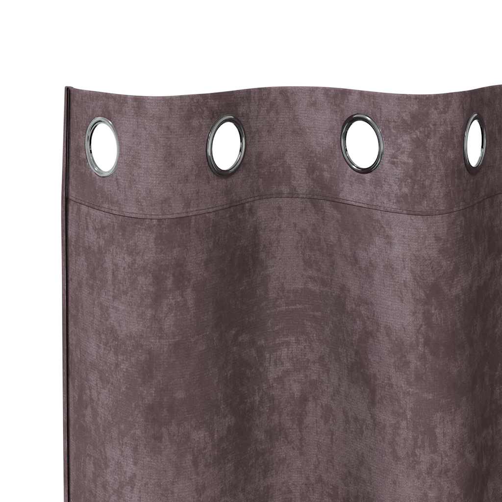 Baršunaste zavjese sa zavjesama 2 pcs Smeđa 140 x 140 cm Baršun