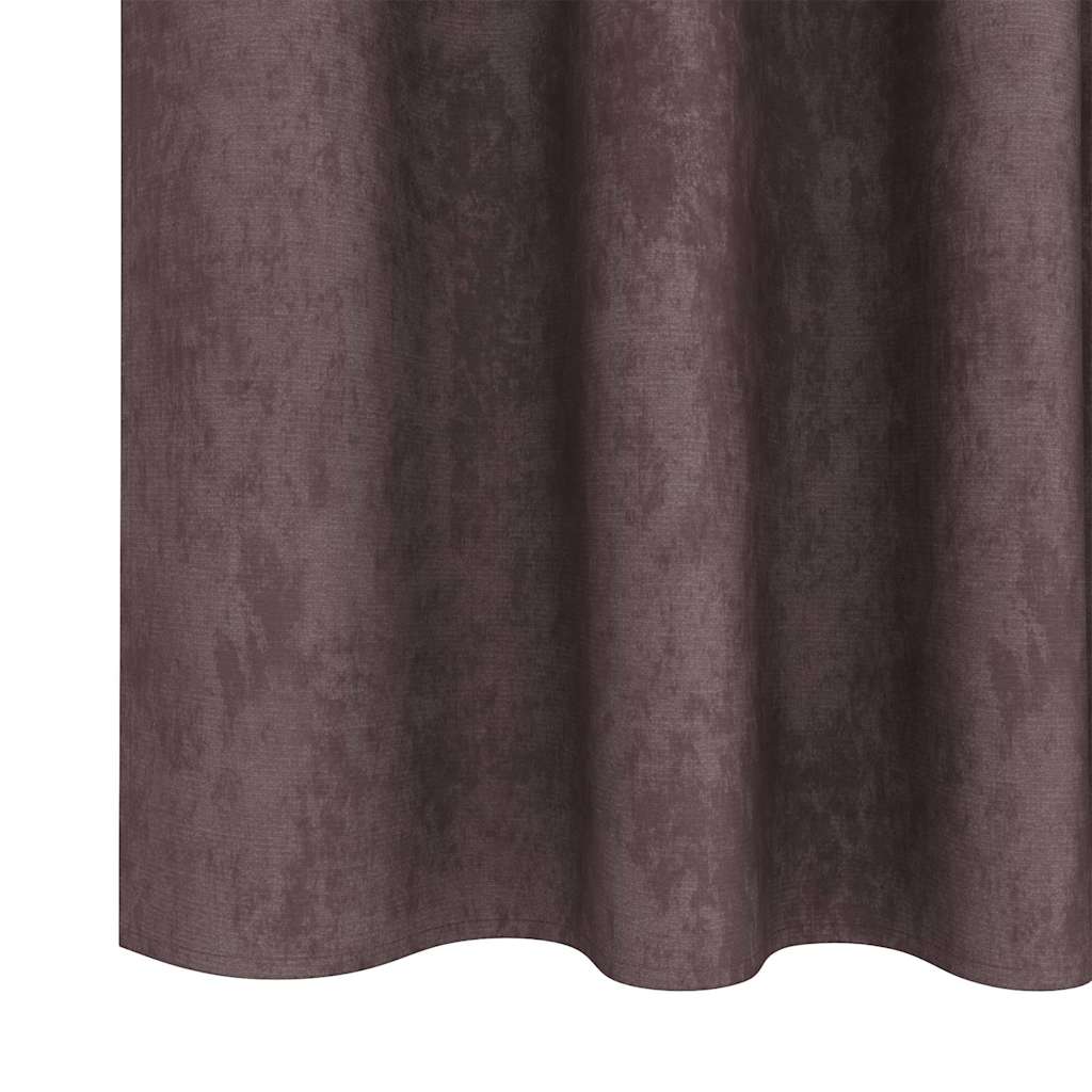 Baršunaste zavjese sa zavjesama 2 pcs Smeđa 140 x 140 cm Baršun