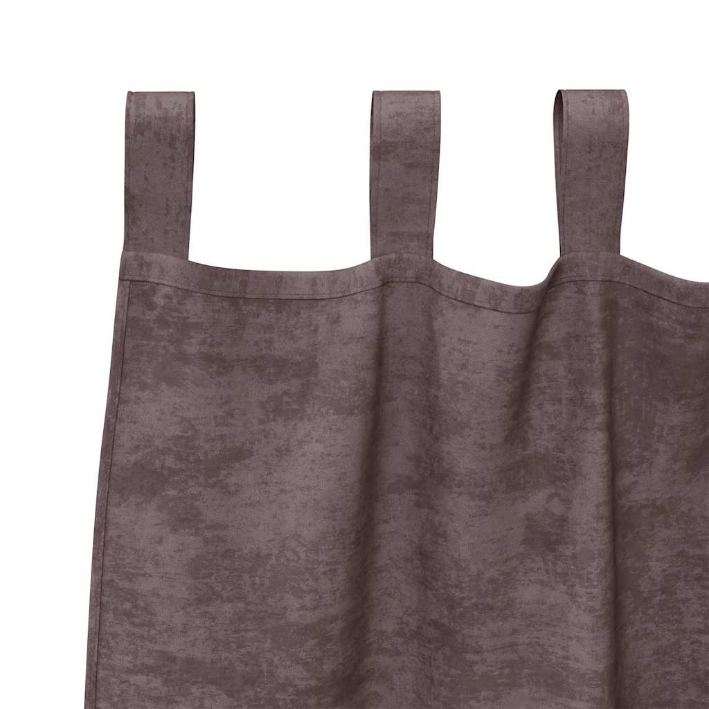 Baršunaste zavjese sa zavjesama 2 pcs Smeđa 140 x 140 cm Baršun