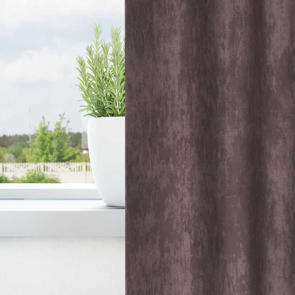 Baršunaste zavjese sa zavjesama 2 pcs Smeđa 140 x 140 cm Baršun
