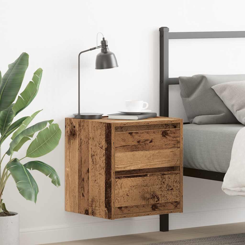 Zidni noćni ormarići 2 kom boja staro drvo 38x34x40 cm Smeđa