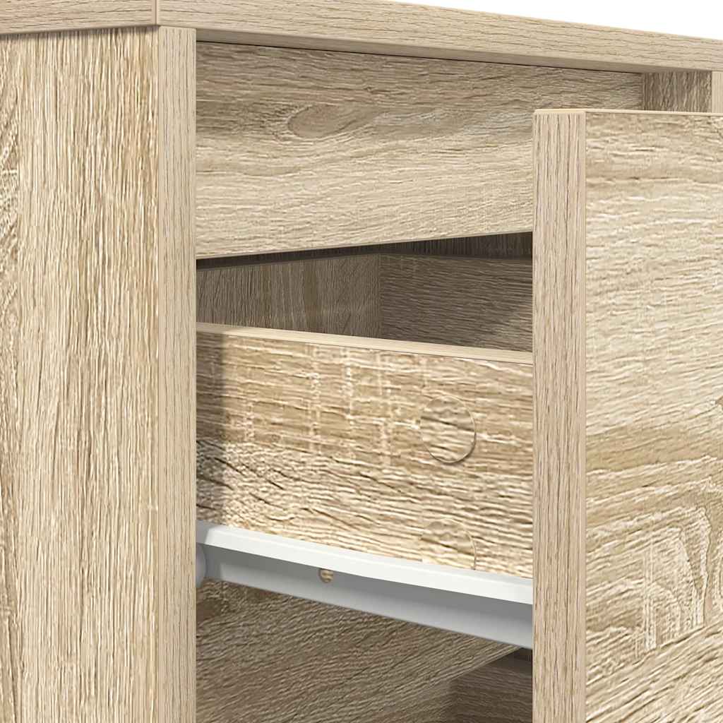 Noćni ormarići s LED svjetlima 2 kom boja hrasta 38x34x50 cm Smeđa