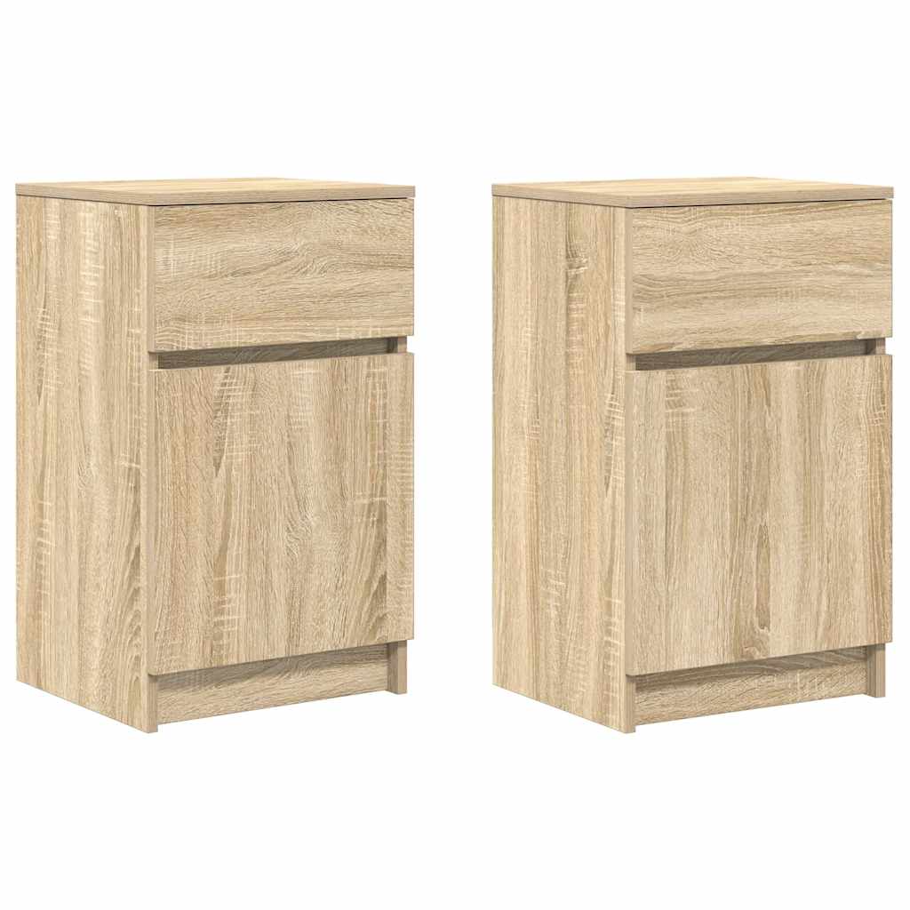 Noćni ormarići 2 kom boja hrasta 39x35x65 cm konstruirano drvo Smeđa
