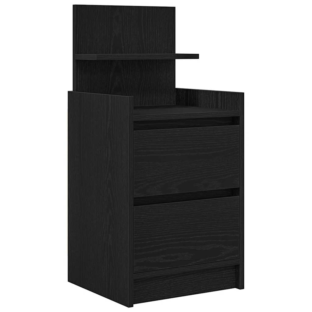 Noćni ormarić s 2 ladice crni 38x34x80 cm