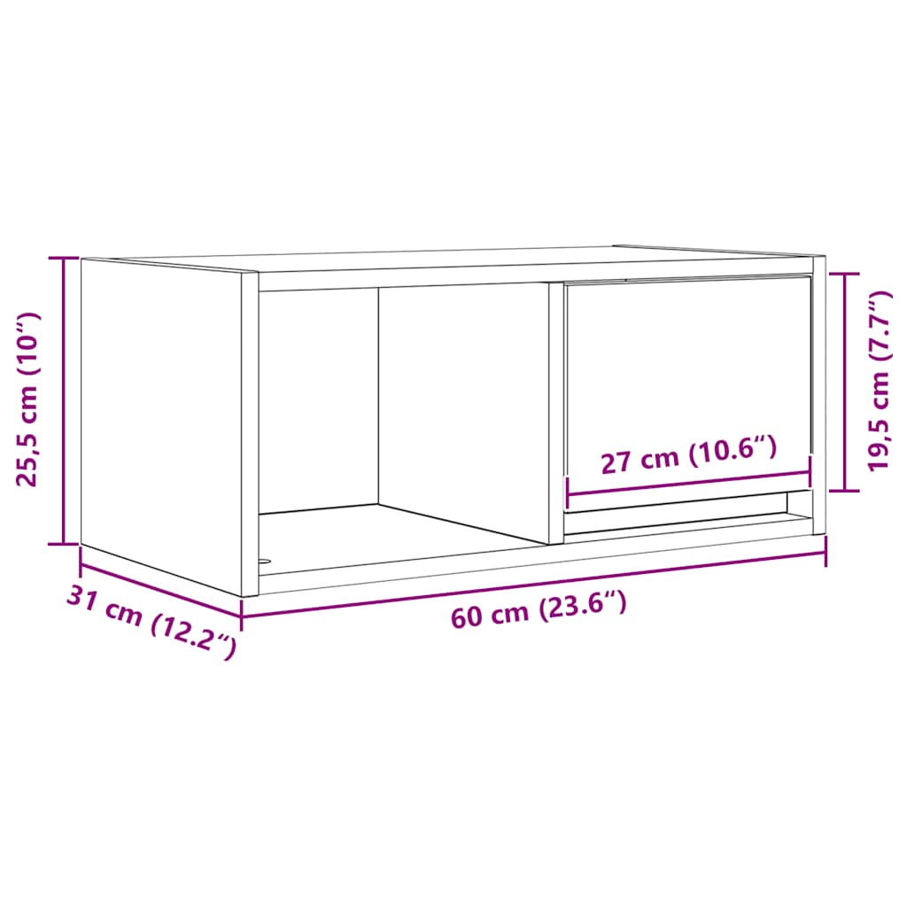 TV ormarići 2 kom boja smeđeg hrasta 60x31x25,5 cm drveni