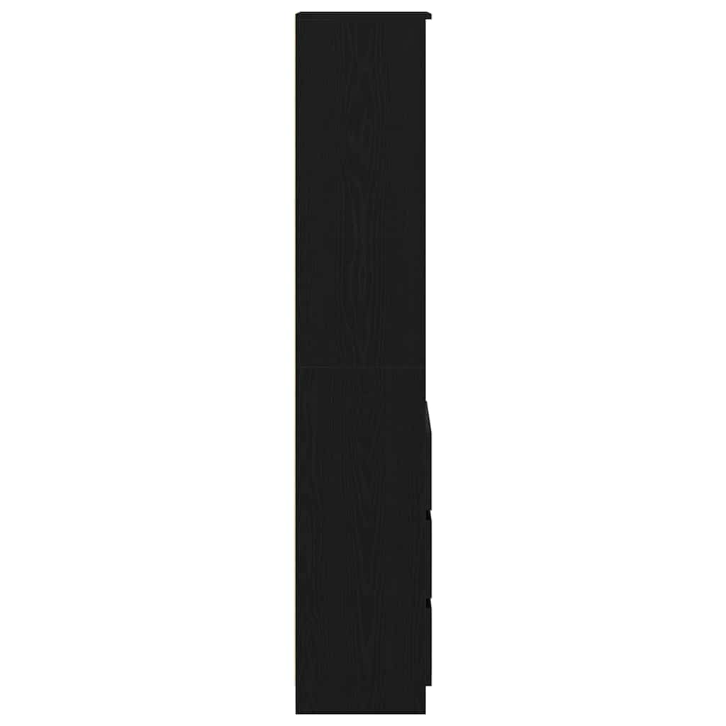 Visoka ploča crni hrast 37,5x35x180 cm izrađeno drvo Crna