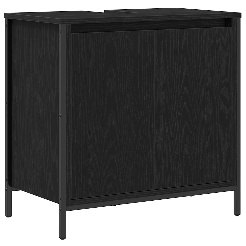 Kupaonski ormarić za umivaonik crni 60x34,5x60 cm