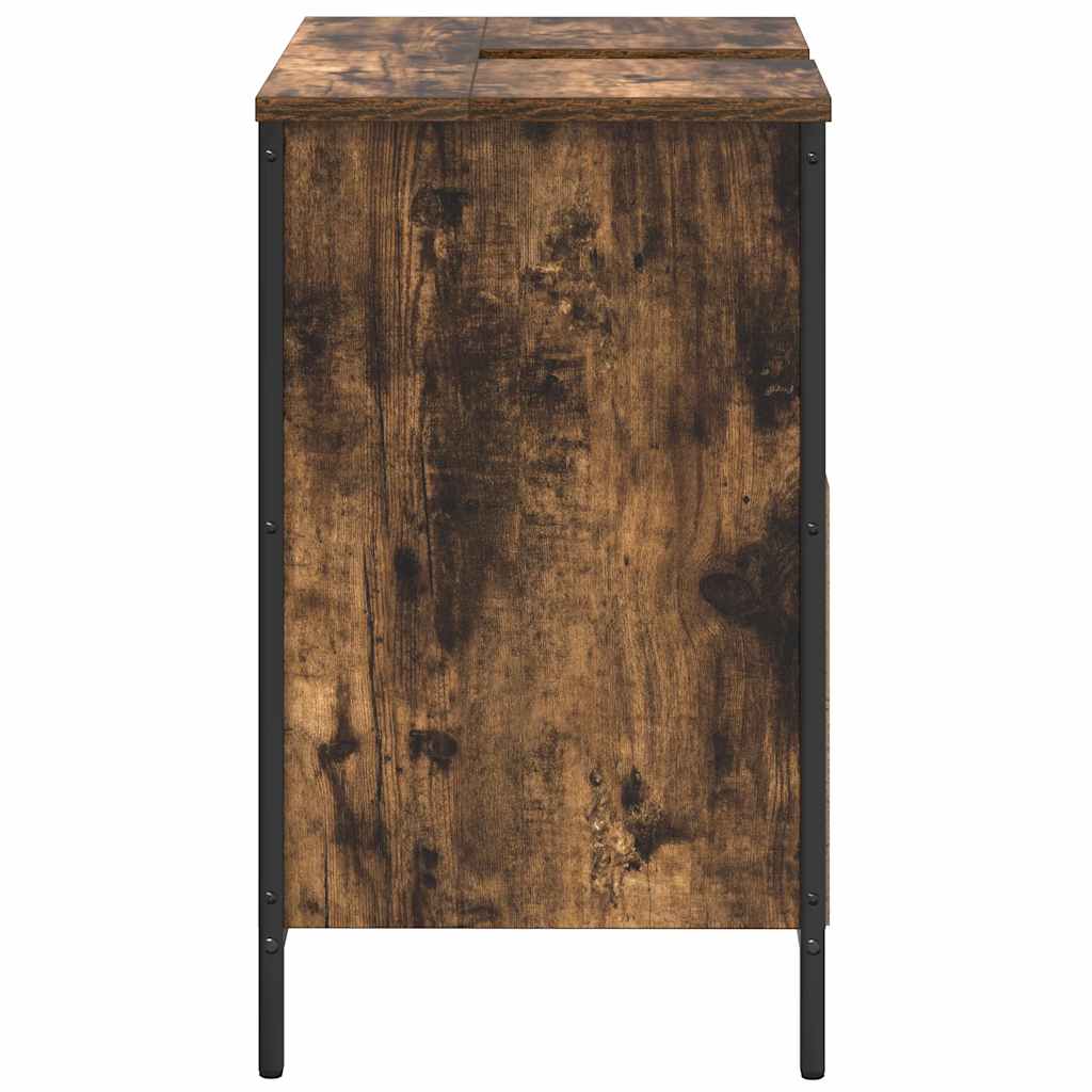 Ormarić za umivaonik od dimljenog hrasta 60x34,5x60 cm