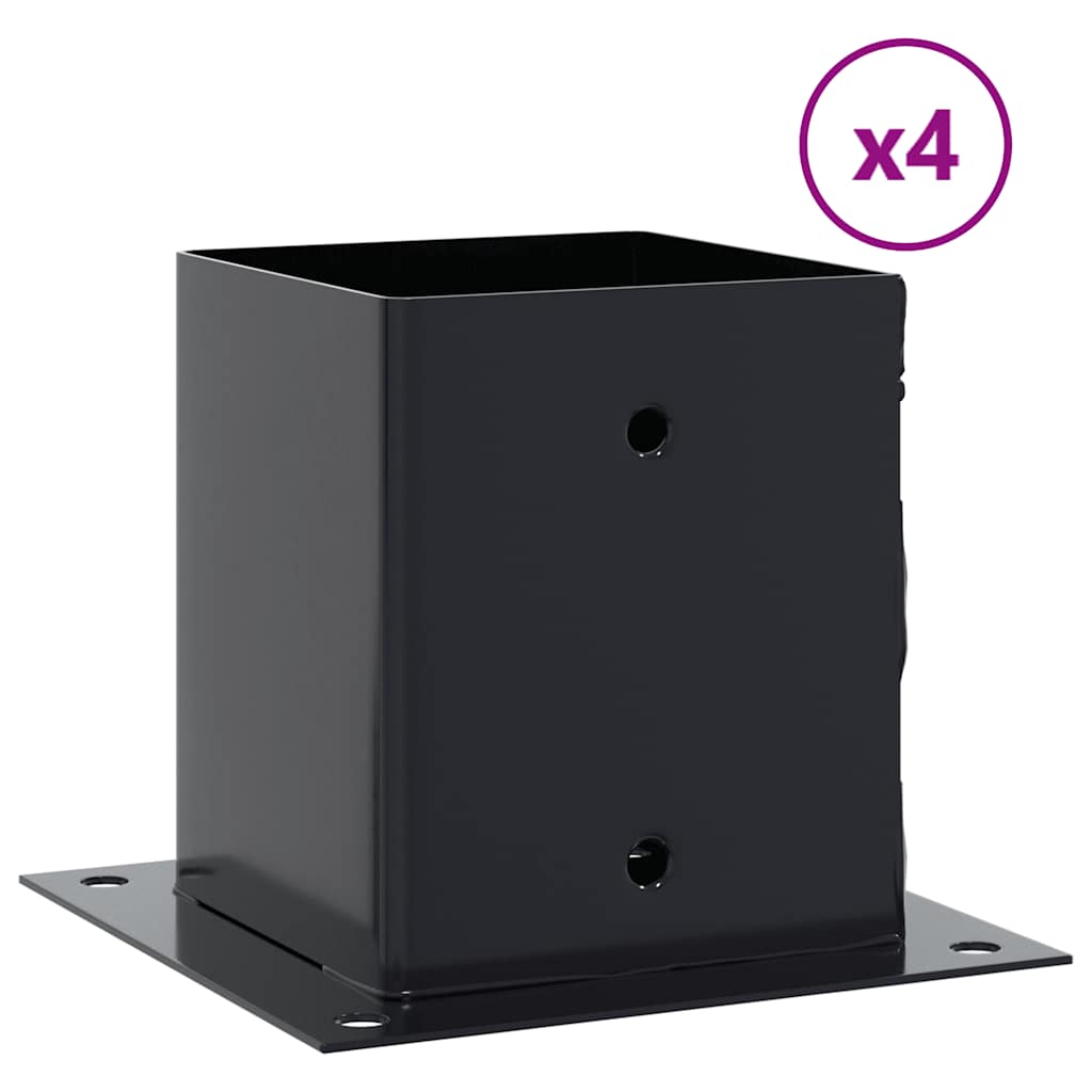 Postolja za stupove kvadratna 4 kom čelik presvučen prahom Antracitno siva 121 x 121 mm