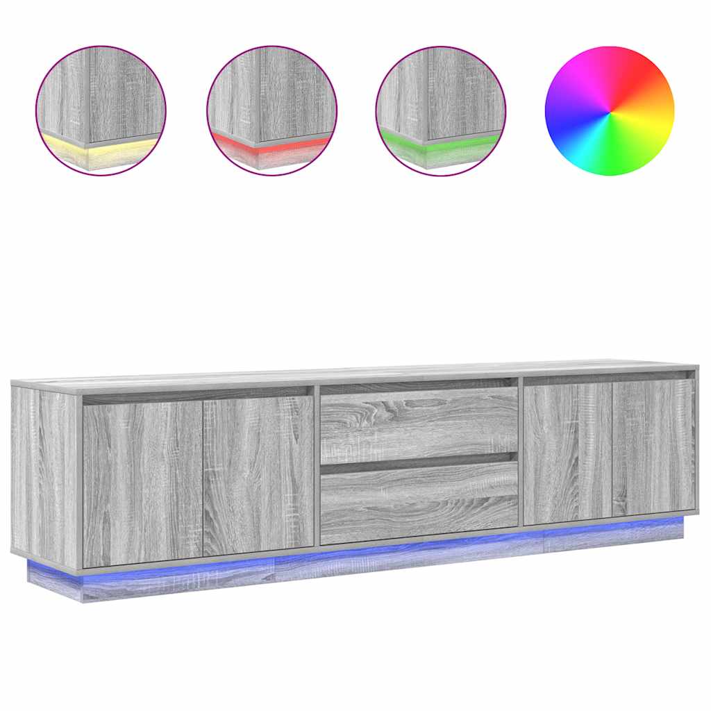 TV ormarić s LED svjetlima boja hrasta 193,5x41x50 cm